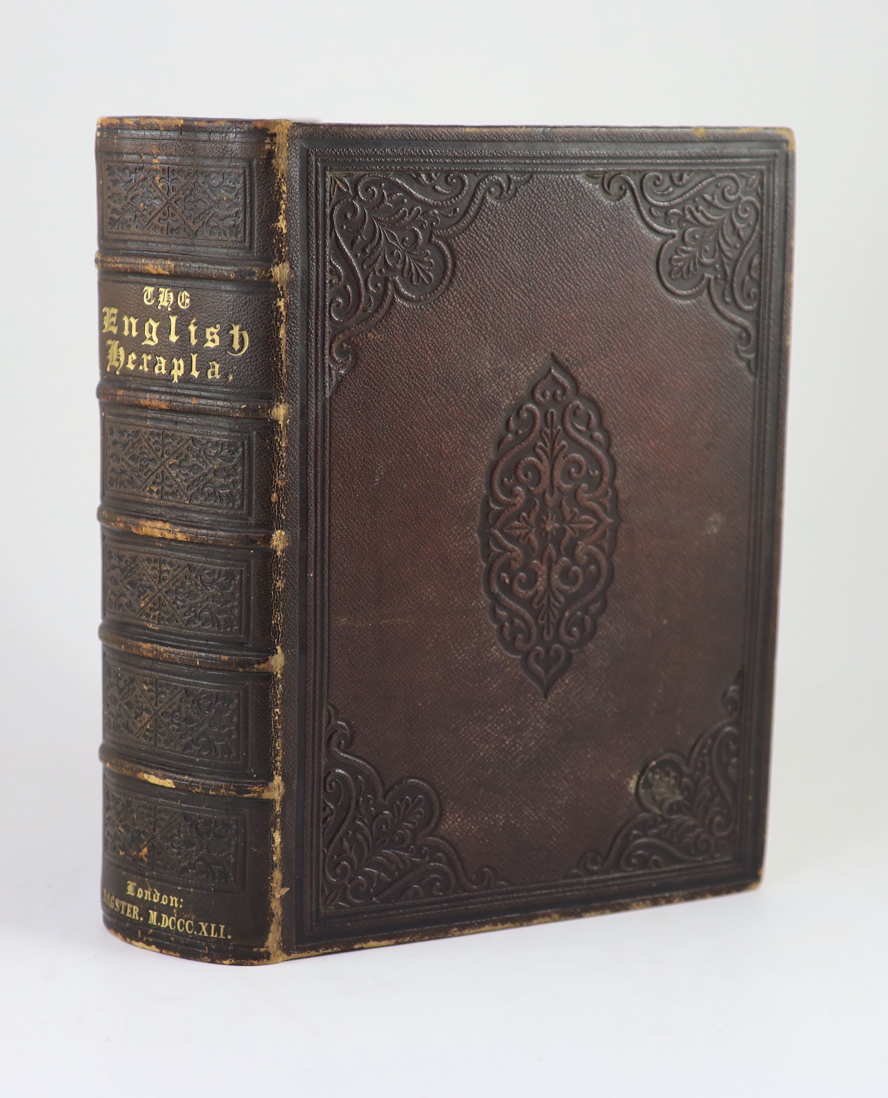 The English Hexapla: exhibiting the six important English translations of the New Testament Scriptures ... preceded by an historial account .. publisher's blind-decorated morocco